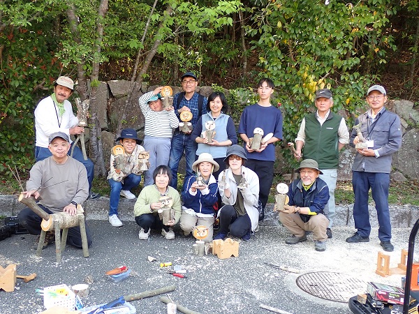 クマさん、フクロウさんを作ってもらいました