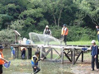 田尻大池で魚採りやりました