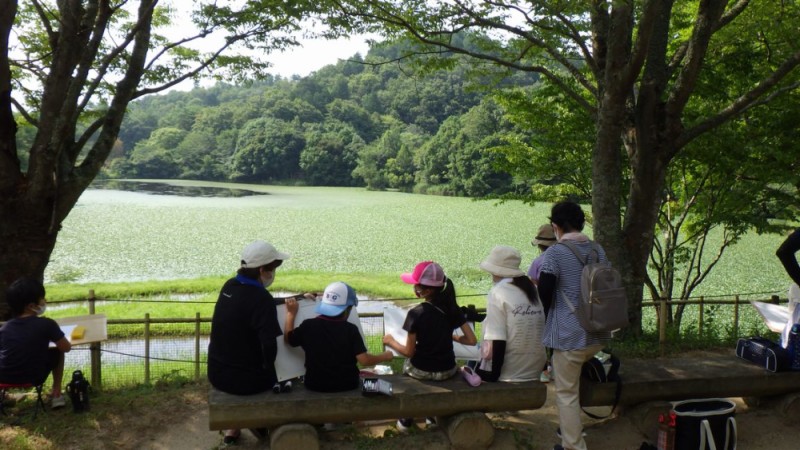 夏休みの宿題を応援するよ！タンチョウ写生大会（岡山県自然保護センター友の会行事）